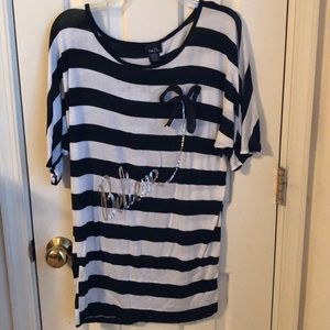 Black and White Strip “Believe” Shirt